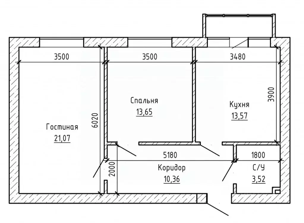 2-к кв. Кабардино-Балкария, Нальчик ул. Шогенова, 55к32 (65.0 м) - Фото 2