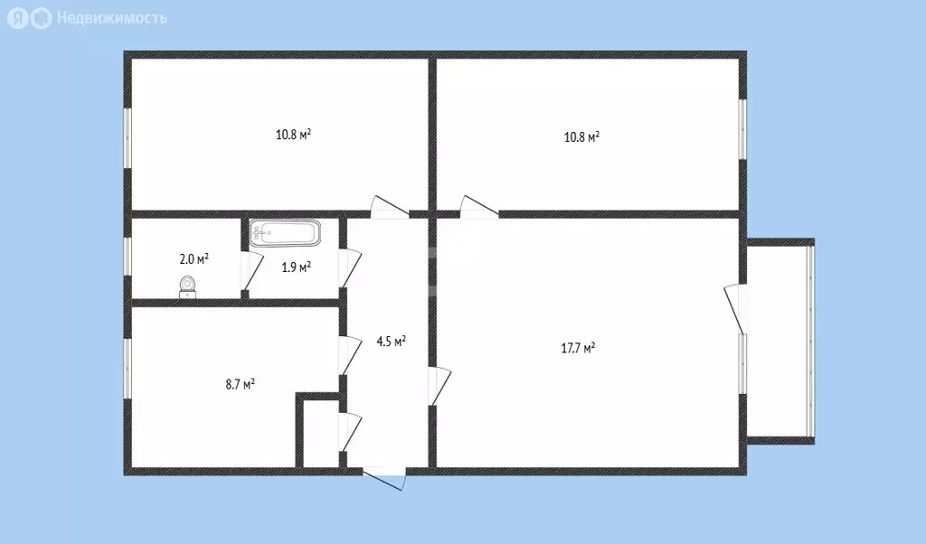 3-комнатная квартира: посёлок Кавказский, улица Балахонова, 5 (56.4 м) - Фото 1