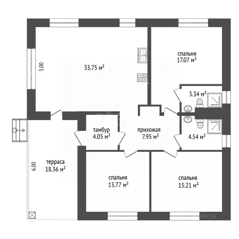 Дом в Калужская область, Калуга Московский кп,  (118 м) - Фото 2