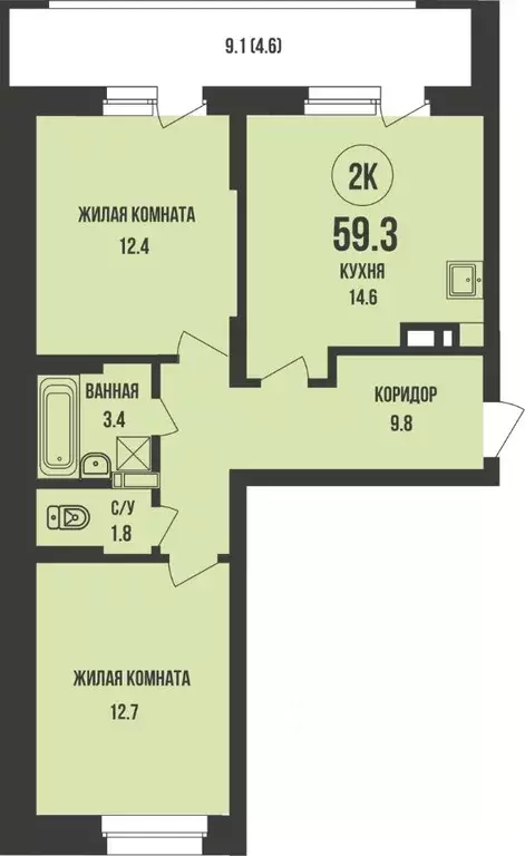 2-к кв. Новосибирская область, Новосибирск ул. Имени генерал-майора ... - Фото 1