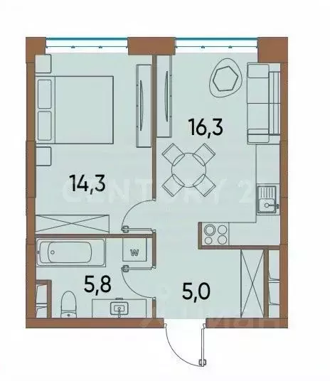 1-к кв. Москва ул. Нижние Мневники, 16к3 (41.0 м) - Фото 2