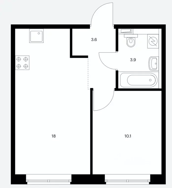 1-к кв. Москва ул. Братьев Бромлей, 5к2 (36.0 м) - Фото 2