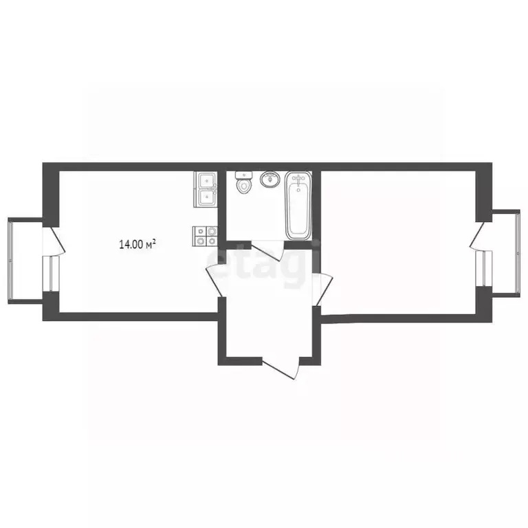 1-к кв. Костромская область, Кострома ул. Ивана Сусанина, 41 (50.0 м) - Фото 1