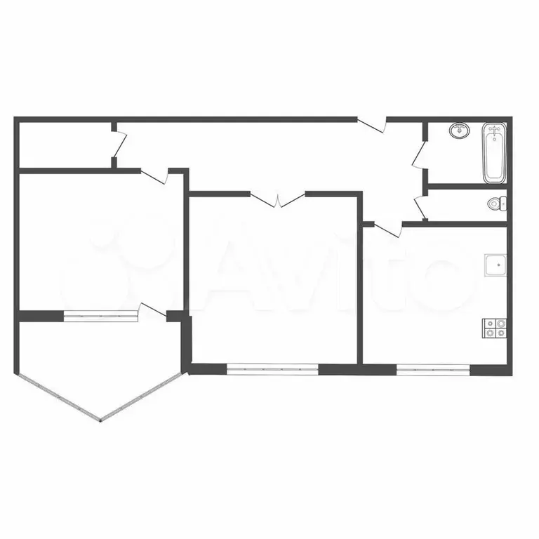 2-к. квартира, 50,9 м, 7/9 эт. - Фото 0