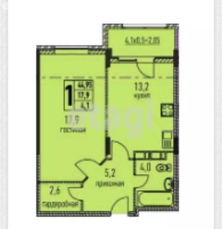 1-комнатная квартира: Анапа, Таманская улица, 121к15 (44 м) - Фото 1