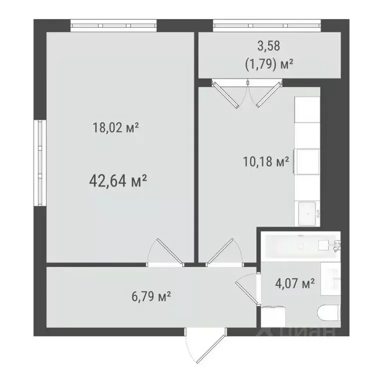 1-к кв. Сахалинская область, Южно-Сахалинск Хомутово п/р,  (40.85 м) - Фото 0