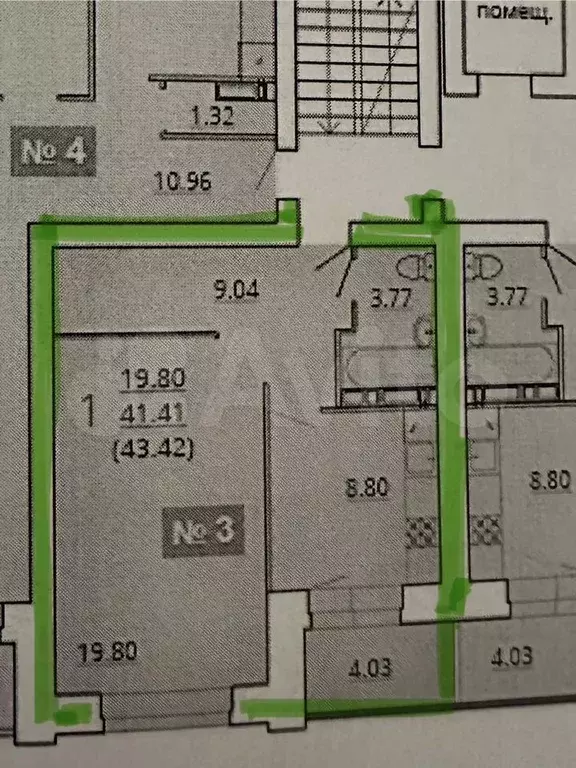 1-к. квартира, 41 м, 3/4 эт. - Фото 0
