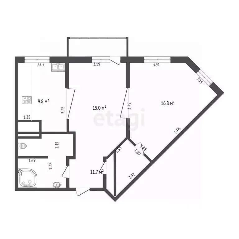 2-к кв. Московская область, Красногорск бул. Космонавтов, 4 (58.2 м) - Фото 2