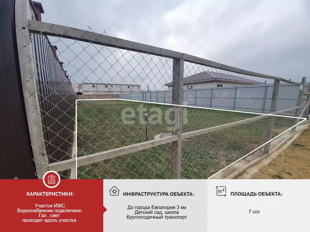 Участок в Крым, Евпатория городской округ, Заозерное пгт  (7.0 сот.) - Фото 2