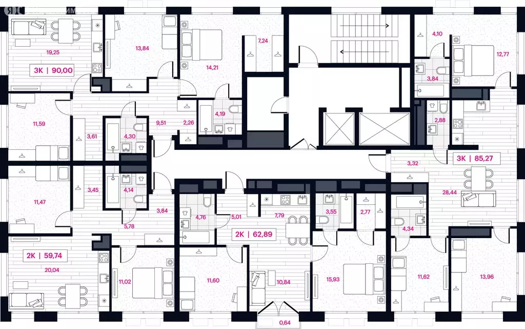3-комнатная квартира: Омск, ЖК Пушкина 77 (85.27 м) - Фото 1