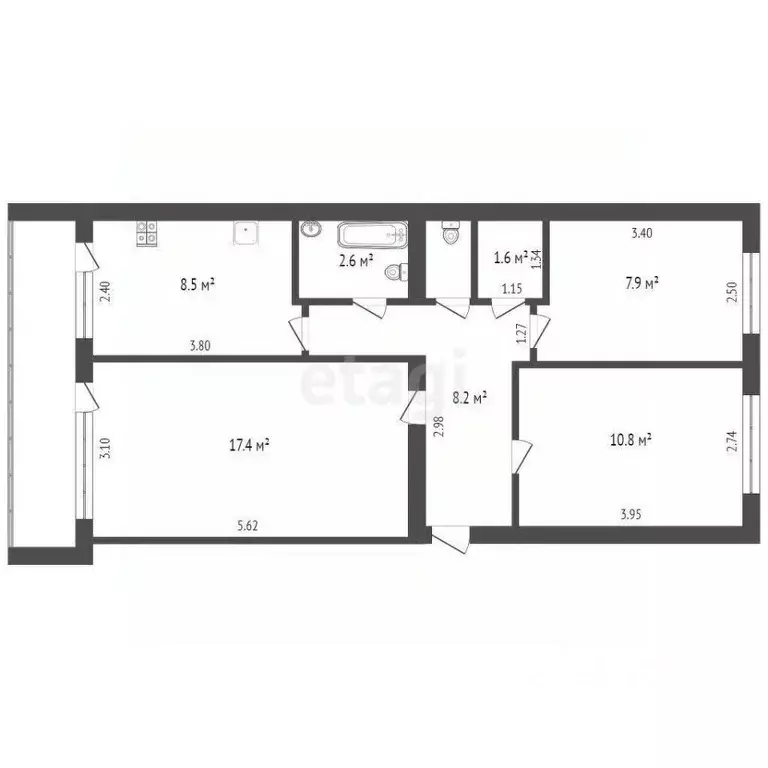 3-к кв. Хабаровский край, Хабаровский район, с. Сосновка ул. Площадь ... - Фото 2