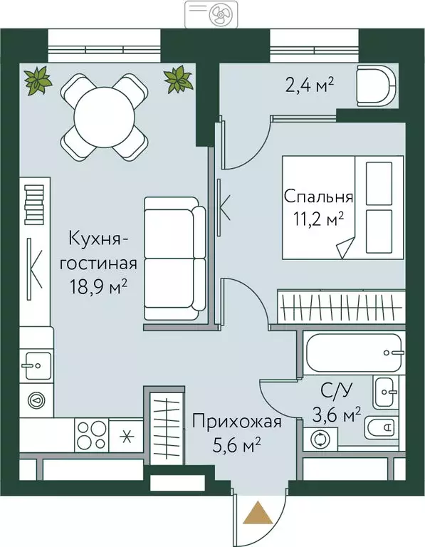 1-комнатная квартира: Волгоград, 221-й микрорайон (41.7 м) - Фото 0