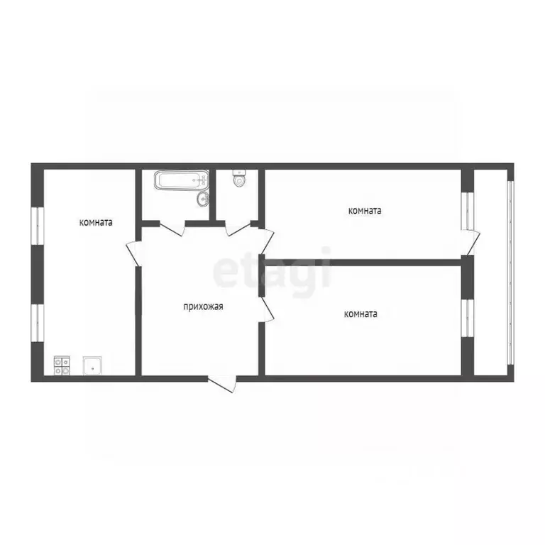 3-к кв. Коми, Ухта Интернациональная ул., 60 (61.7 м) - Фото 2