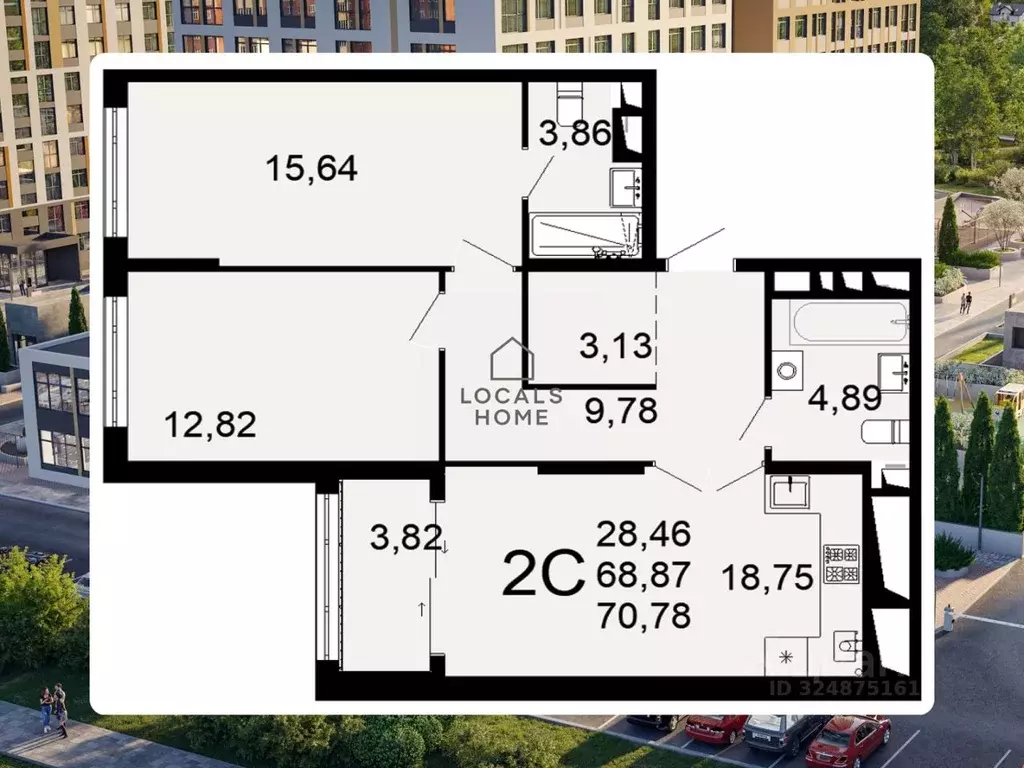 2-к кв. Рязанская область, Рязань Льговская ул., 8 (70.78 м) - Фото 1