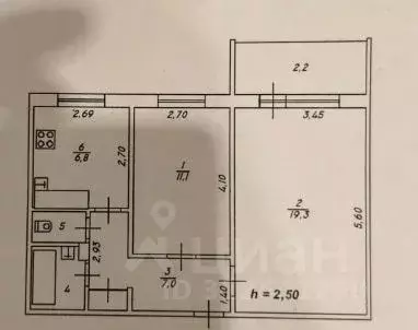 2-к кв. Тверская область, Тверь ул. Хромова, 18 (50.1 м) - Фото 0