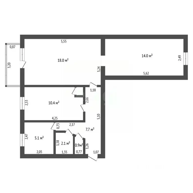 3-к кв. Амурская область, Шимановск Первомайская ул., 10 (58.5 м) - Фото 1