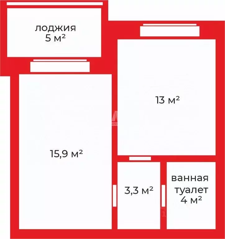 1-к кв. челябинская область, челябинск ул. академика макеева, 24 (36.2 . - Фото 1