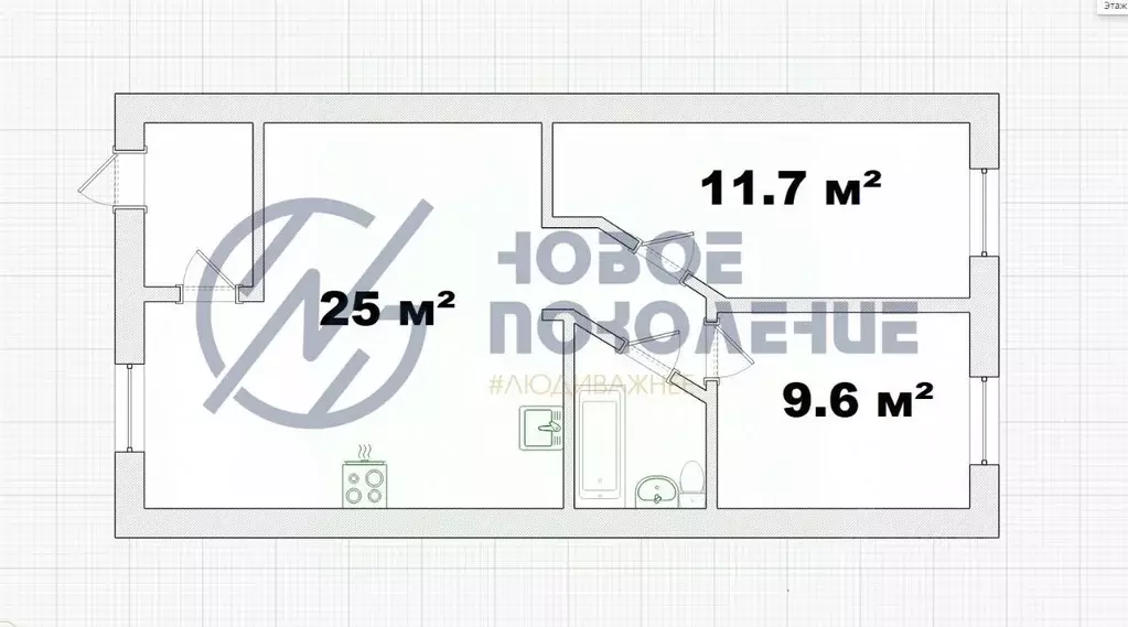 3-к кв. Омская область, Омск ул. 27-я Северная, 121А (56.2 м) - Фото 2