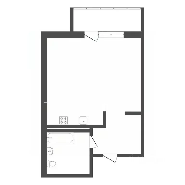 Студия Тюменская область, Тюмень ул. Червишевский Тракт, 47 (26.2 м) - Фото 2