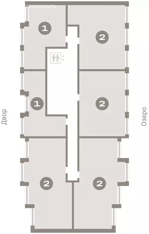 2-комнатная квартира: Тюмень, жилой комплекс Дом у Озера (42.87 м) - Фото 1