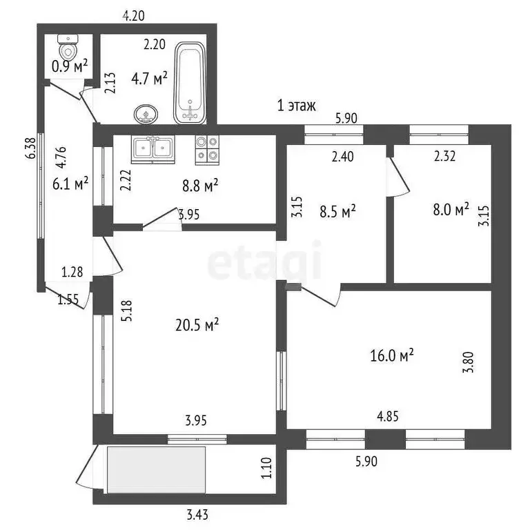 Дом в Бахчисарай, улица 8 Марта (82.9 м) - Фото 0