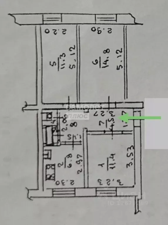 3-к кв. Липецкая область, Липецк Архангельская ул., 7 (53.1 м) - Фото 2