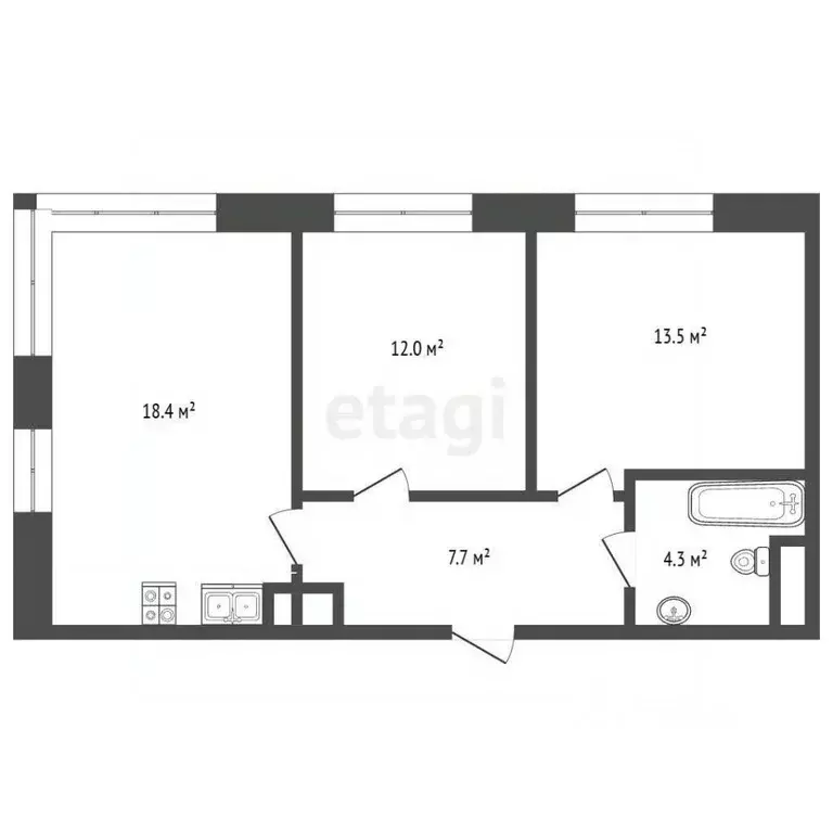 2-к кв. Московская область, Ленинский городской округ, д. Сапроново, ... - Фото 2