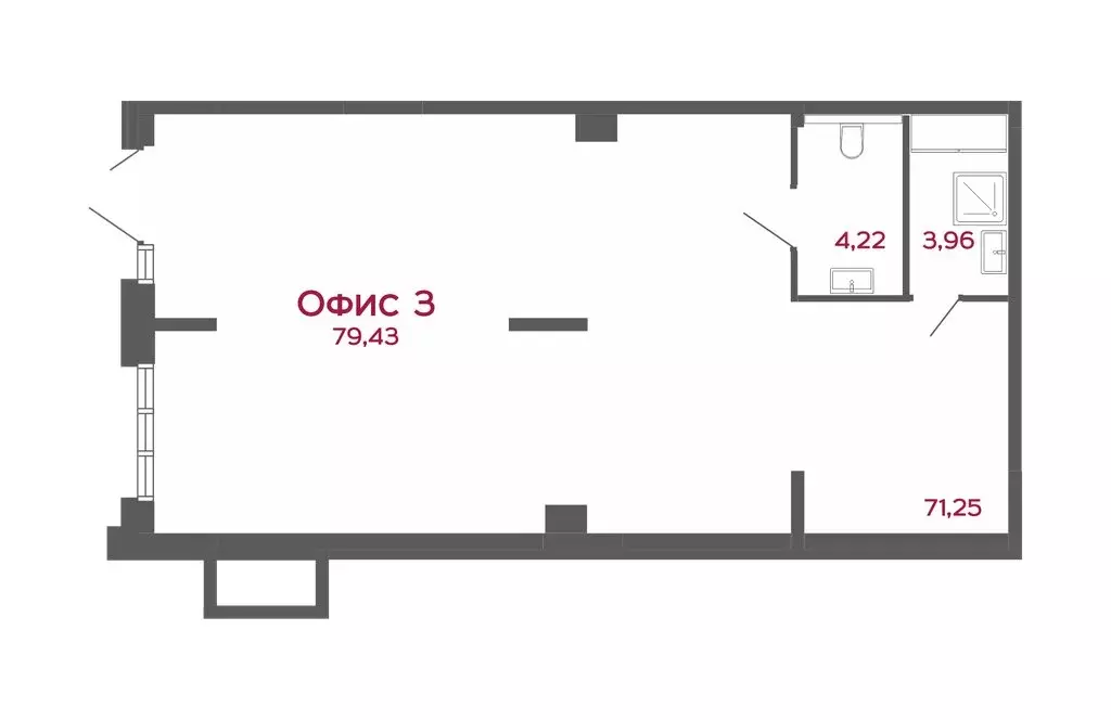 Помещение свободного назначения (79.43 м) - Фото 1