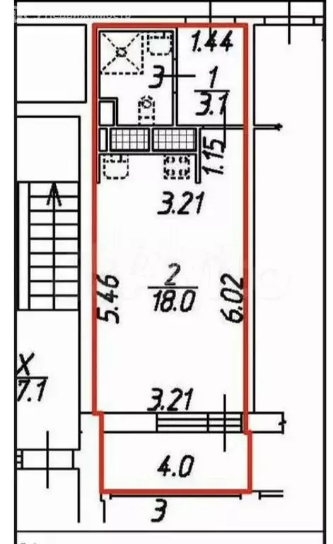 Квартира-студия: Санкт-Петербург, улица Адмирала Черокова, 18к2 (24 м) - Фото 1