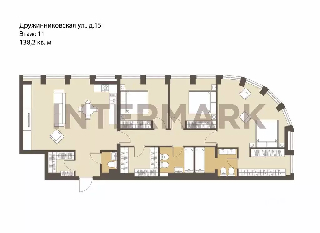 4-к кв. Москва Дружинниковская ул., 15 (138.2 м) - Фото 1