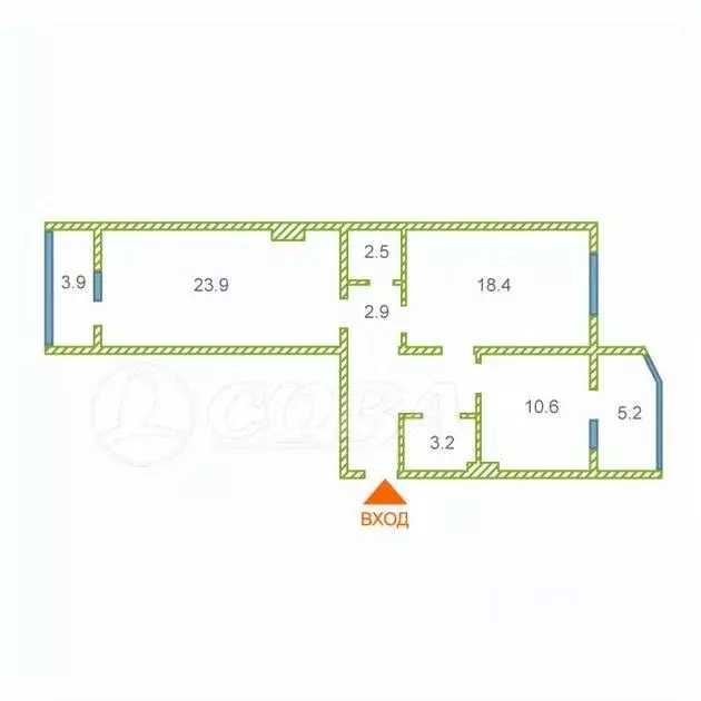 2-к кв. Ханты-Мансийский АО, Сургут ул. Есенина, 4 (71.0 м) - Фото 0