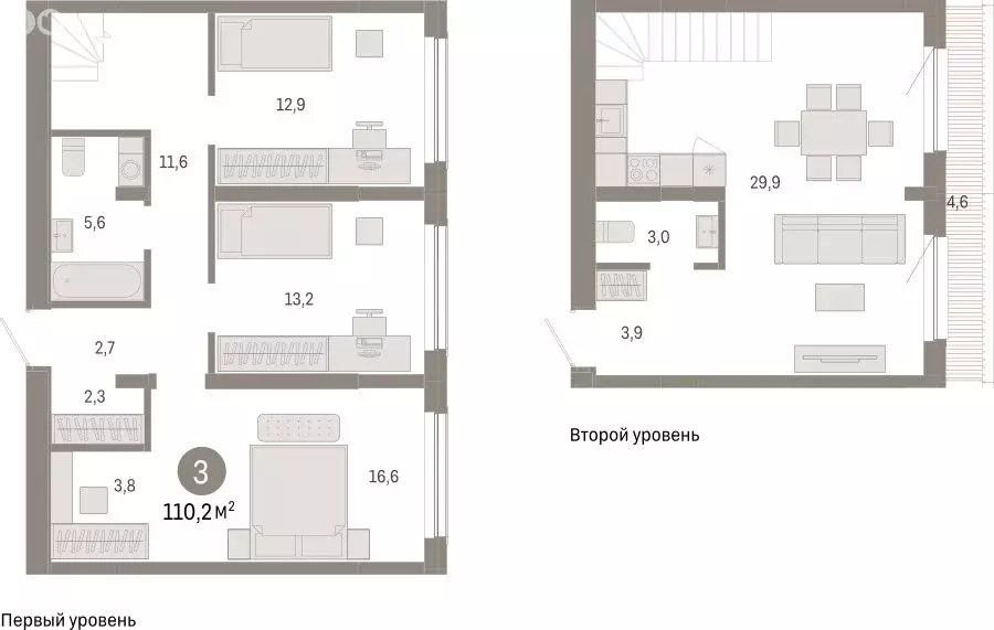 3-комнатная квартира: Новосибирск, Большевистская улица, с49 (110.16 ... - Фото 0