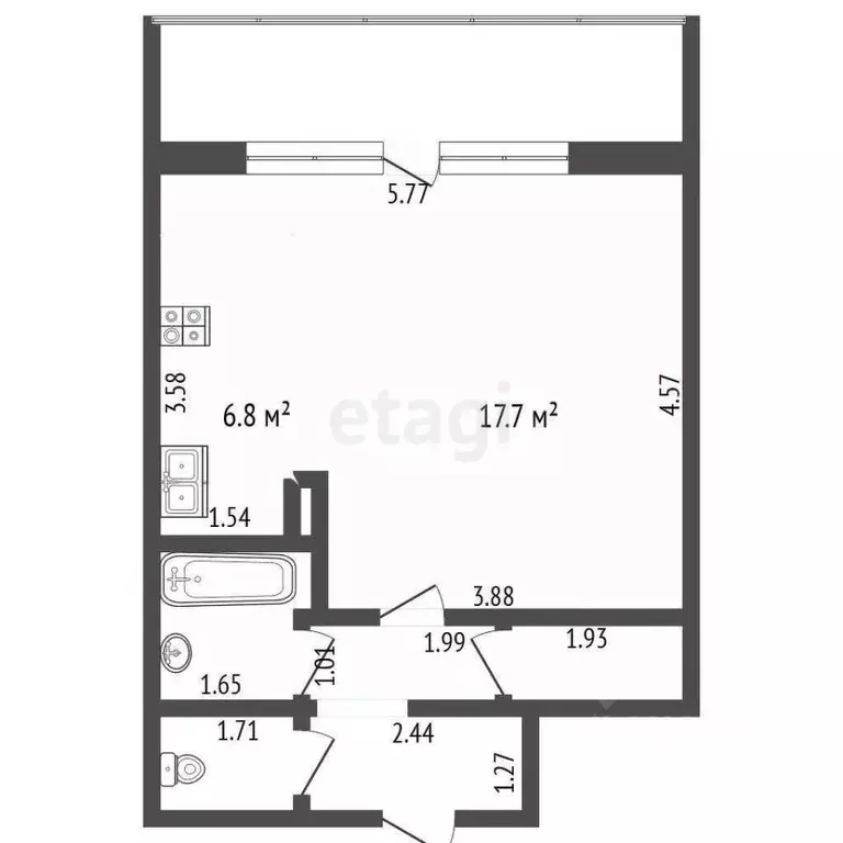 Студия Пермский край, Пермь ул. Александра Щербакова, 43б (37.0 м) - Фото 1