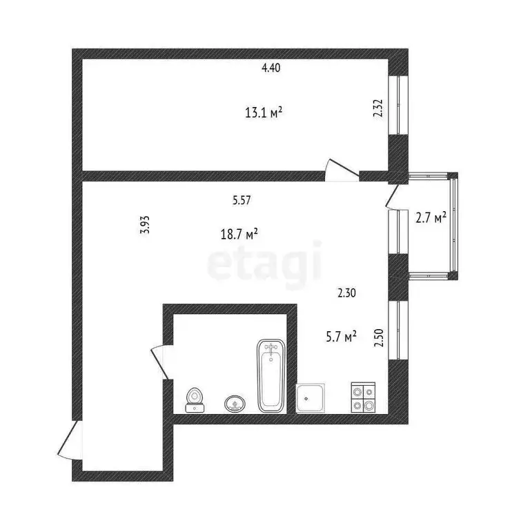 2-комнатная квартира: Калуга, улица Ленина, 41 (45 м) - Фото 0