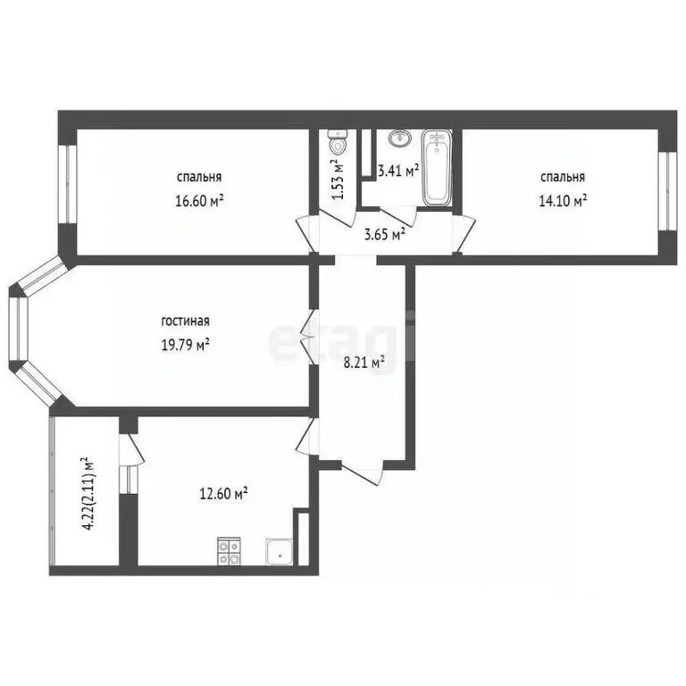 3-к кв. Оренбургская область, Оренбург ул. Рокоссовского, 31 (80.2 м) - Фото 1