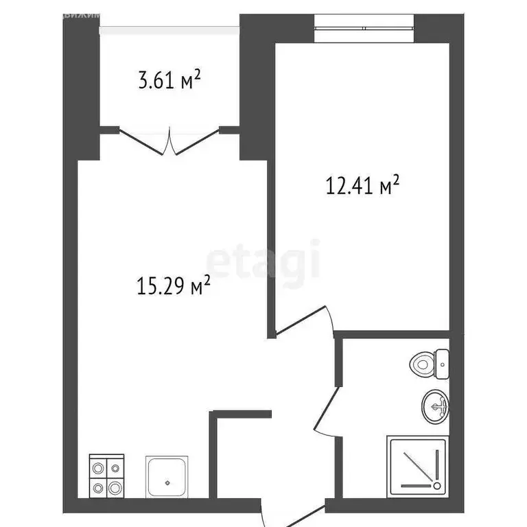 1-комнатная квартира: Тюмень, улица Ильи Кургузова, 2 (38.8 м) - Фото 0
