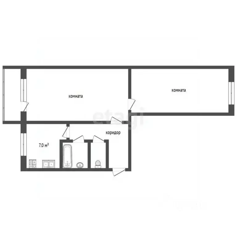 2-к кв. Татарстан, Набережные Челны пос. Сидоровка, 30А (40.7 м) - Фото 1