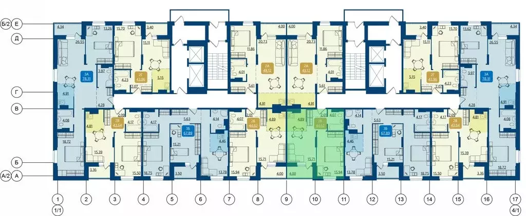 2-комнатная квартира: Тюмень, улица Ю.-Р.Г. Эрвье, 34к1 (46.62 м) - Фото 1