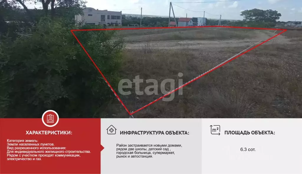 Участок в Крым, Черноморское пгт ул. Амосова, 18 (6.3 сот.) - Фото 2