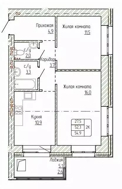 2-к кв. Алтайский край, Новоалтайск ул. Титова, 6 (54.9 м) - Фото 0