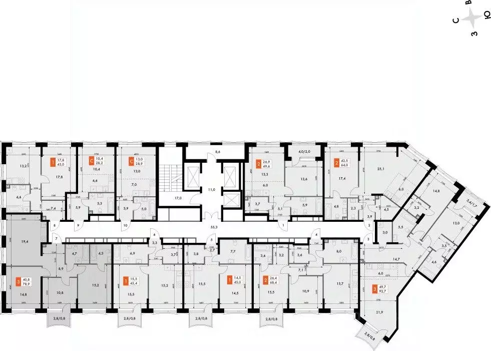 3-к кв. Нижегородская область, Нижний Новгород Черниговская ул. (78.9 ... - Фото 1