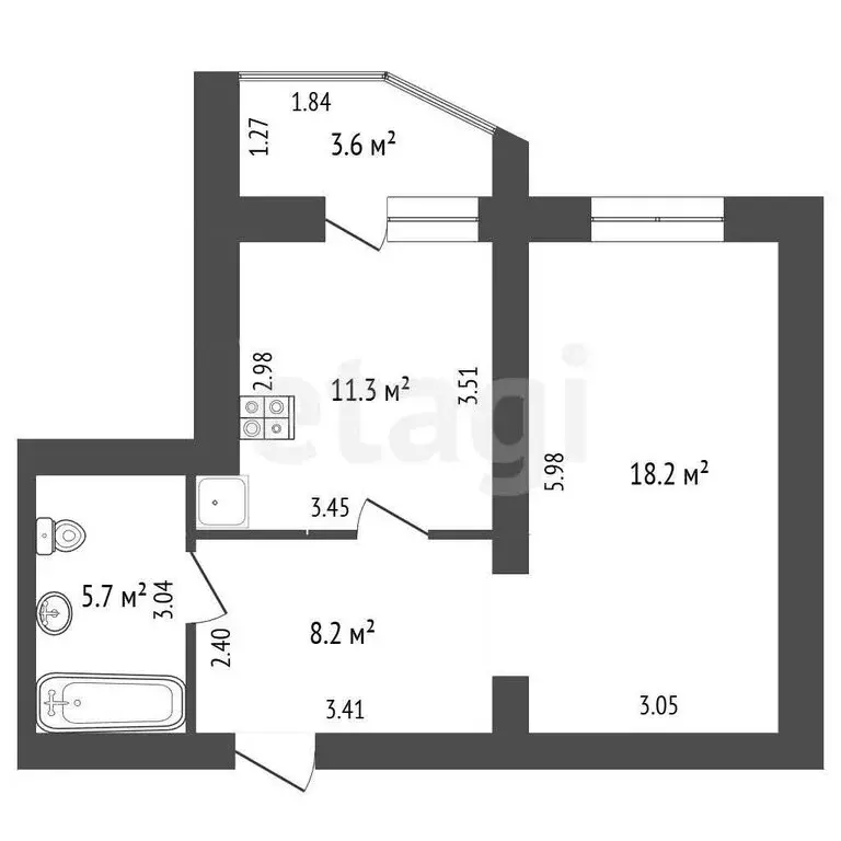 1-комнатная квартира: Самара, 6-я просека, 155 (43.4 м) - Фото 1