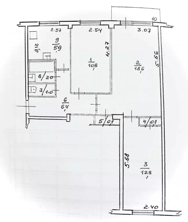 3-к кв. Карелия, Петрозаводск Октябрьский просп., 42 (59.0 м) - Фото 2
