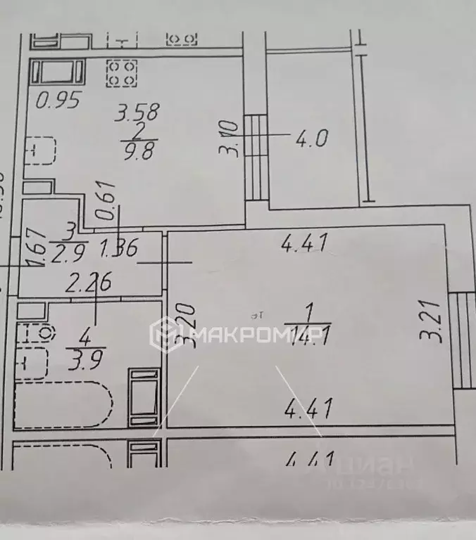 1-к кв. Санкт-Петербург просп. Буденного, 19к2 (35.0 м) - Фото 1