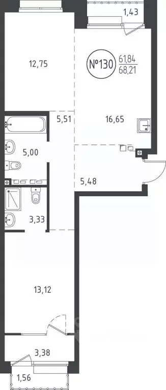 2-к кв. Иркутская область, Иркутск ул. Эдуара Дьяконова, 10 (67.98 м) - Фото 0