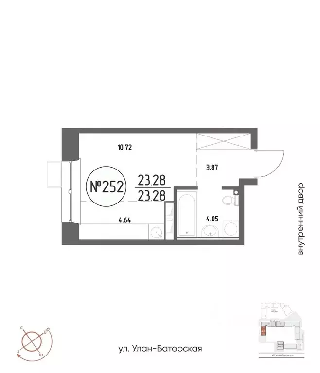 Студия Иркутская область, Иркутск Макс жилой комплекс (23.28 м) - Фото 1