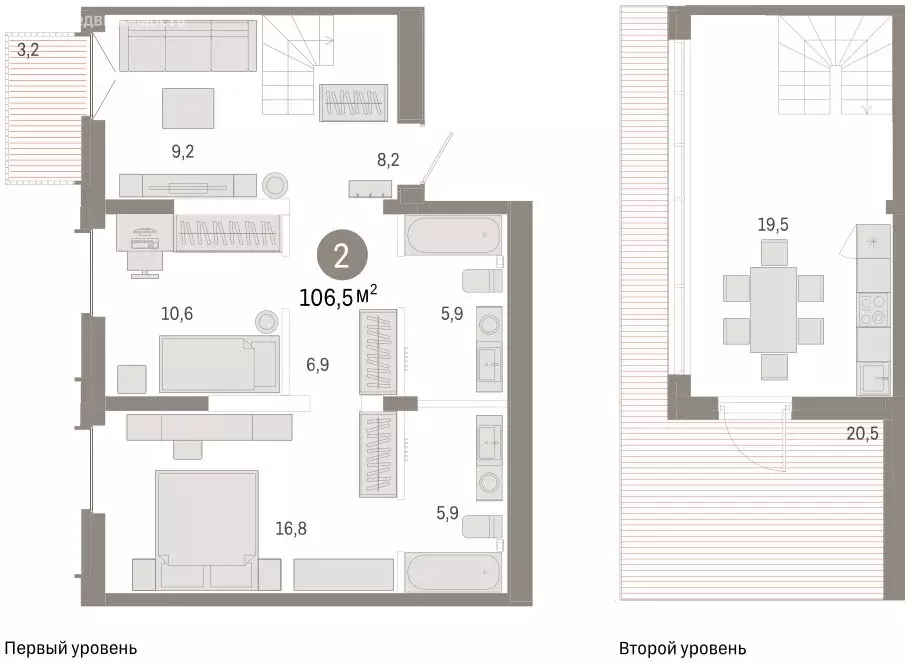 3-комнатная квартира: Тюмень, улица Республики, 205к2 (107.2 м) - Фото 2