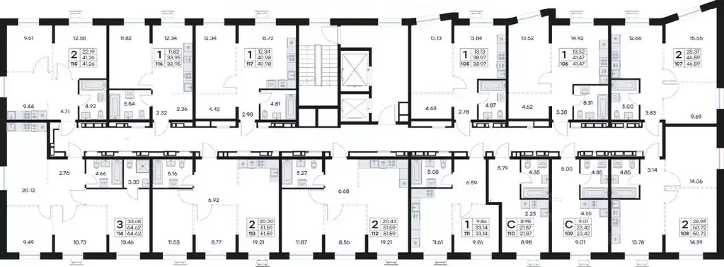 2-к кв. Приморский край, Владивосток Клуб 25 жилой комплекс, 3 (46.59 ... - Фото 2