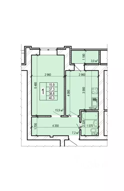 1-к кв. Саратовская область, Энгельс Новобазарная ул., 4 (40.3 м) - Фото 1