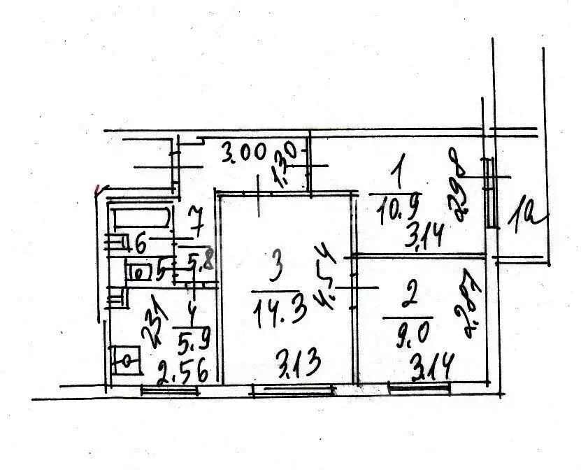 3-к кв. Москва Ферганский проезд, 12 (51.0 м) - Фото 2
